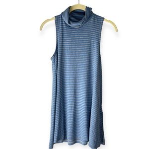 Anthropologie’s Turtleneck Swing Tank by Puella Blue and heathered grey Top S